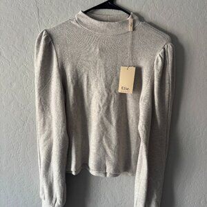 NWT Light Gray Mock Neck Long Sleeve Top Size M